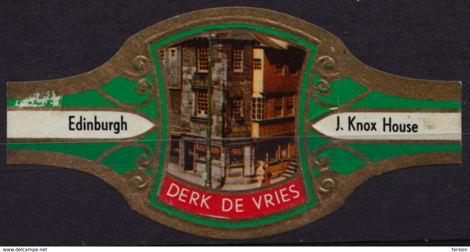 EDINBURGH Scotland - Derk De Vries - Netherlands - CIGAR CIGARS Label Vignette - Etiquetas