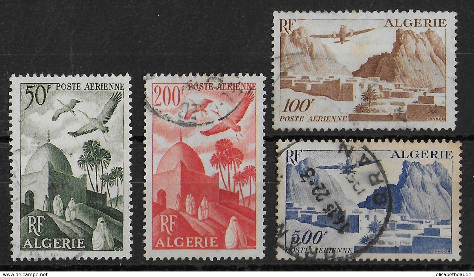 ALGERIE - YT N° 9/12 OBLITERES  - POSTE AERIENNE - COTE = 31 EUR. - Posta Aerea