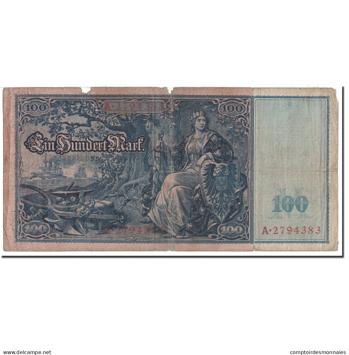 Billet, Allemagne, 100 Mark, 1909, 1909-09-10, KM:38, B - 100 Mark