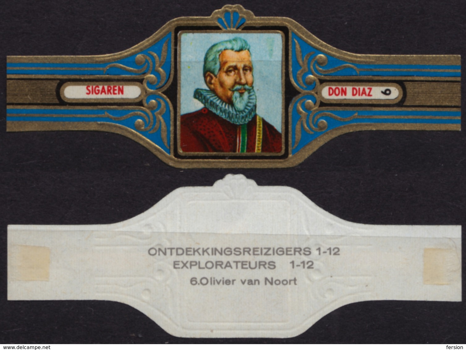 Olivier Van Noort Netherlands - Explorers Ontdekkingsreizigers Belgium DON DIAZ Sigaren CIGAR CIGARS Label Vignette - Etiquetas