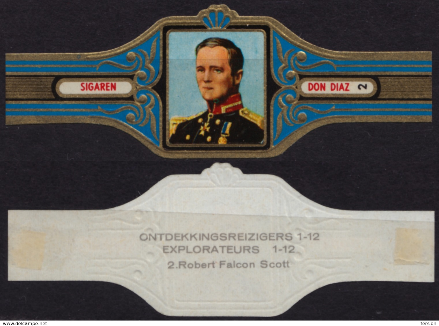 Robert Falcon Scott England - Explorers Ontdekkingsreizigers Belgium DON DIAZ Sigaren CIGAR CIGARS Label Vignette - Etichette