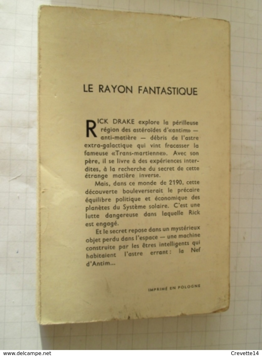 SF0714 : Science Fiction SF Anticipation HACHETTE  / LE RAYON FANTASTIQUE N°105 LA NEF D'ANTIM / WILL STEWART  ,  Cotait - Le Rayon Fantastique