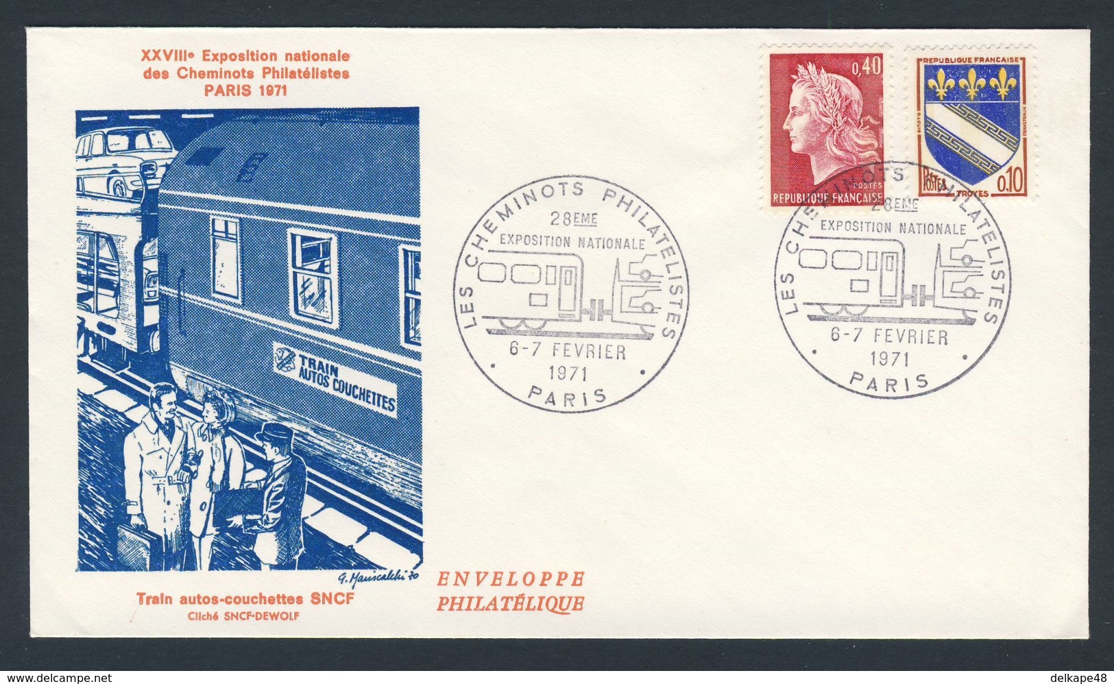 France Rep. Française 1971 Cover / Brief / Lettre - Train Autos-couchettes SNCF / Autoreisezug / Car-Sleeper / Autoslaap - Auto's