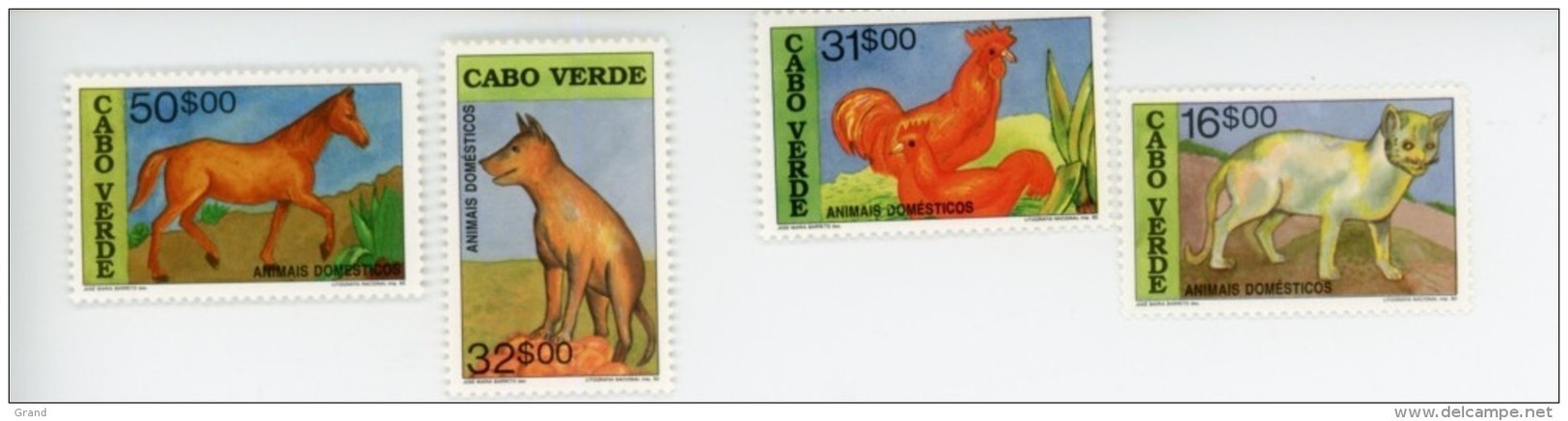 Cap Vert-Cabo Verde-1992-Chat, Cheval,coq,chien-619/22***MNH - Cape Verde