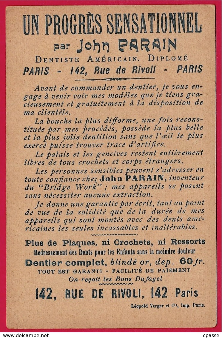 CHROMO Illustrateur Albert GUILLAUME Satirique Humour - PUB Publicité Publicitaire Dentiste 75001 * Restaurant Viande - Other & Unclassified