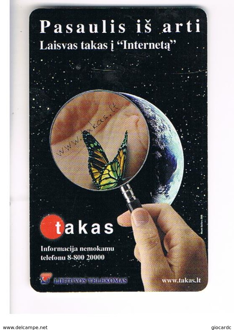 LITUANIA (LITHUANIA) -  1999  TAKAS, BUTTERFLY  - USED - RIF. 10727 - Schmetterlinge