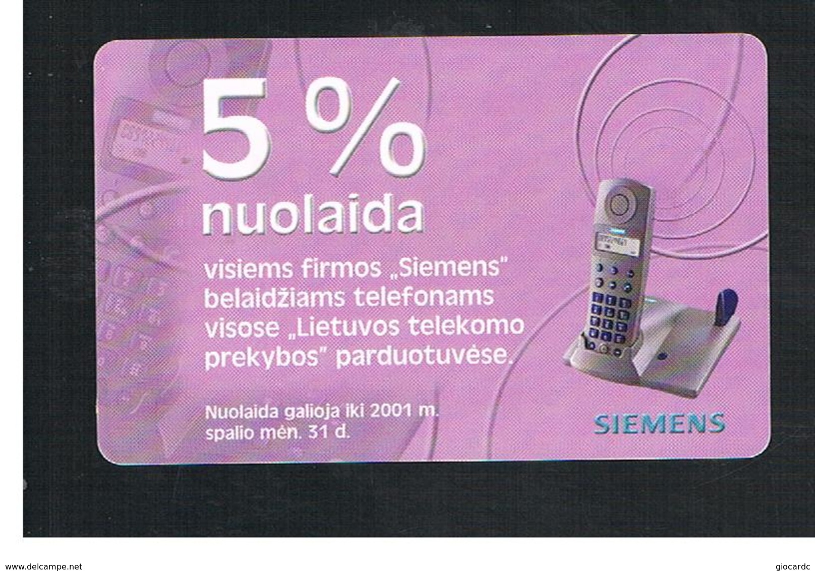 LITUANIA (LITHUANIA) -  2001 SIEMENS PHONE   - USED - RIF. 10743 - Telefoni