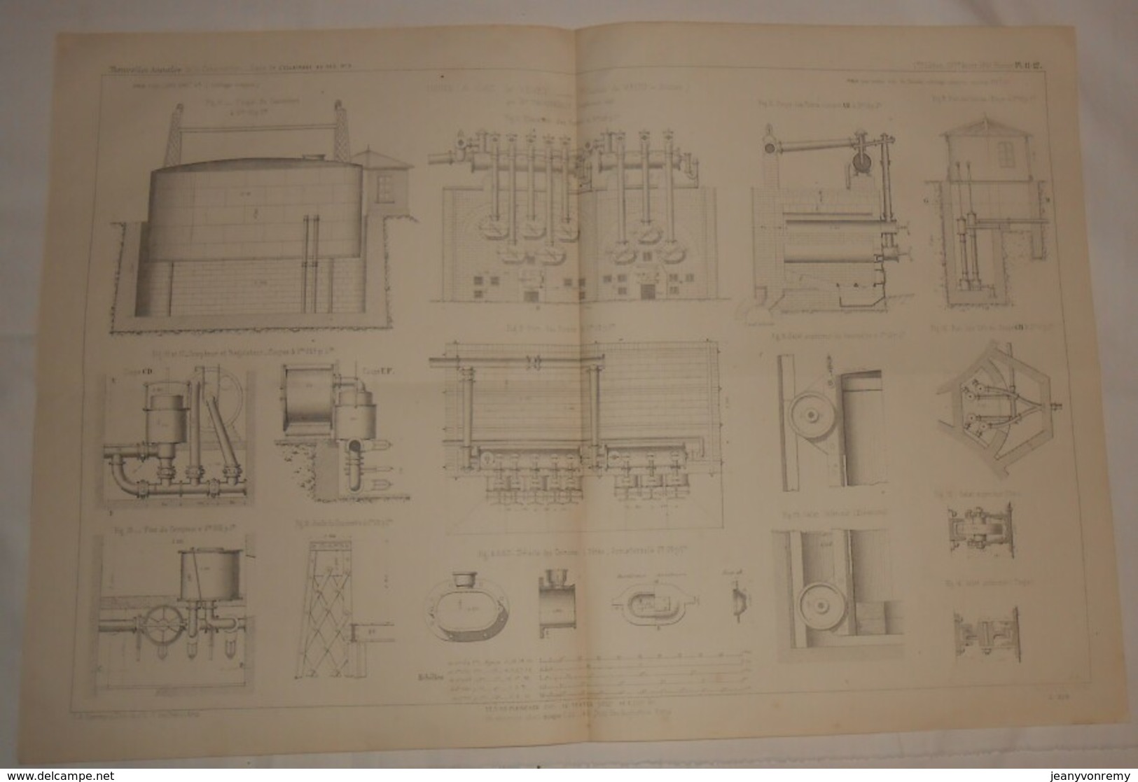 Plan De L'usine à Gaz De Vevey. Canton De Vaud. Suisse.1864 - Travaux Publics