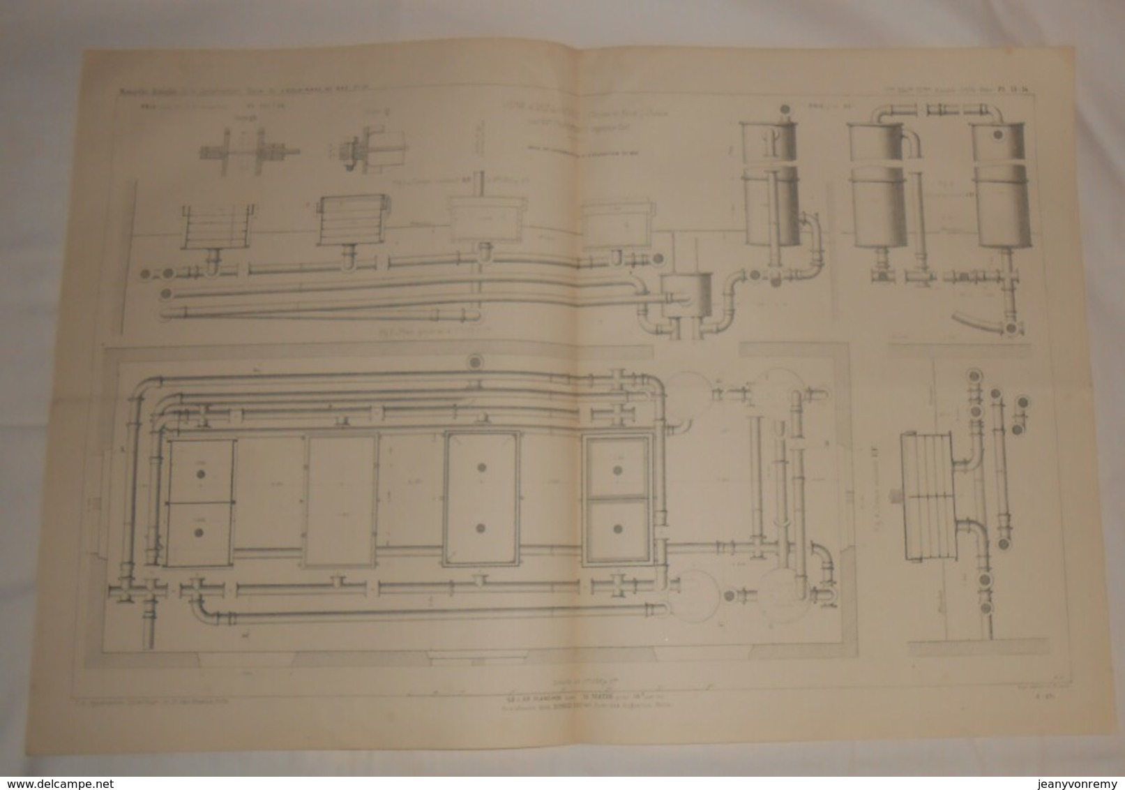 Plan De L'usine à Gaz De Vevey. Canton De Vaud. Suisse.1864 - Travaux Publics