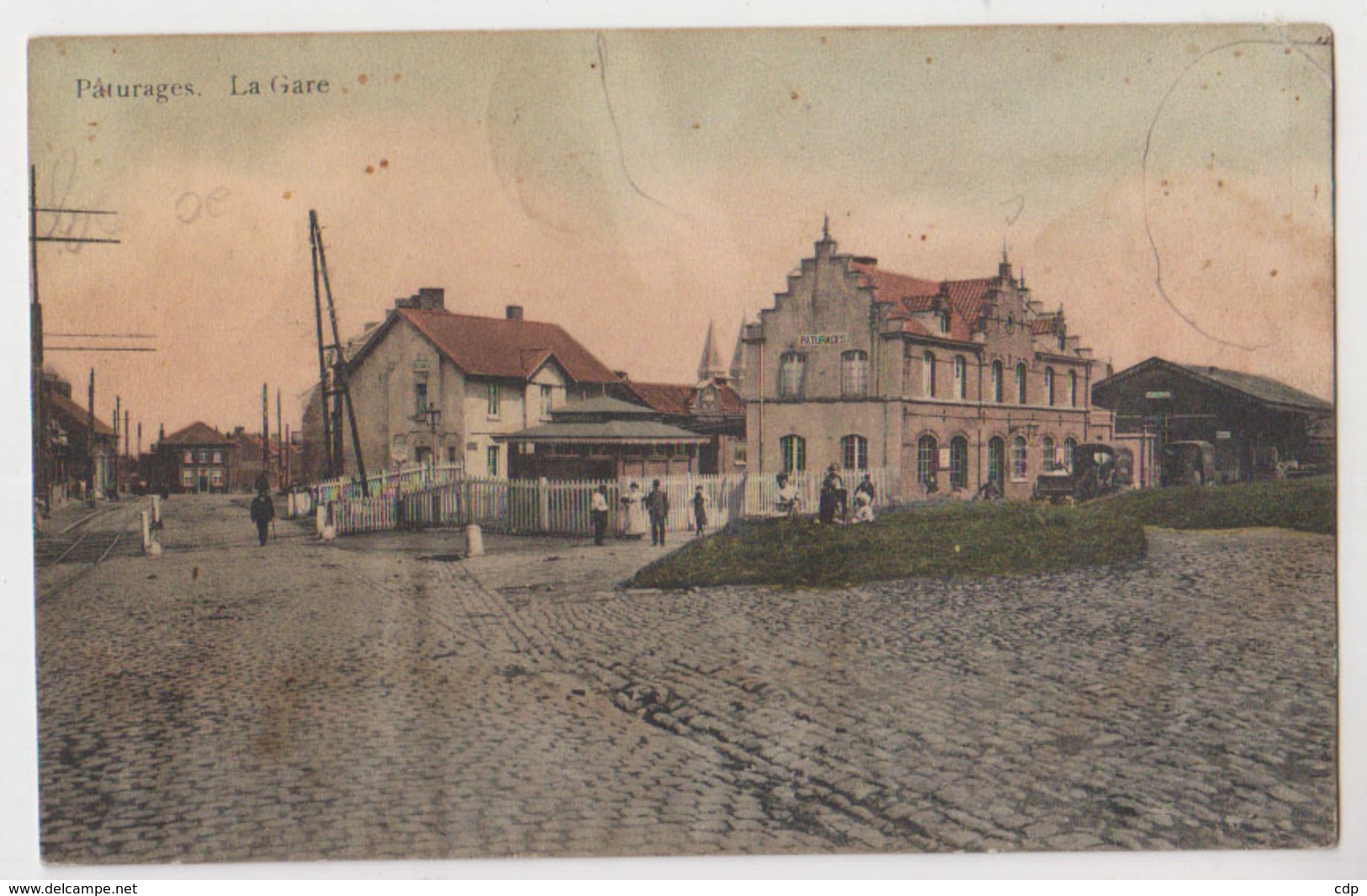 Cpa Paturages  Gare  1919 - Colfontaine