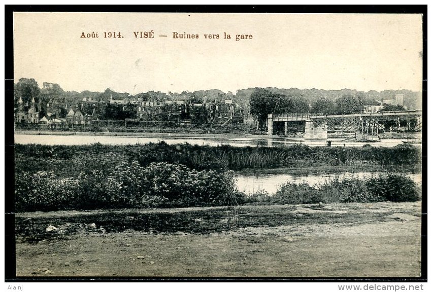 CP   Visé   ---   1914  --  Ruines Vesr La Gare - Wezet