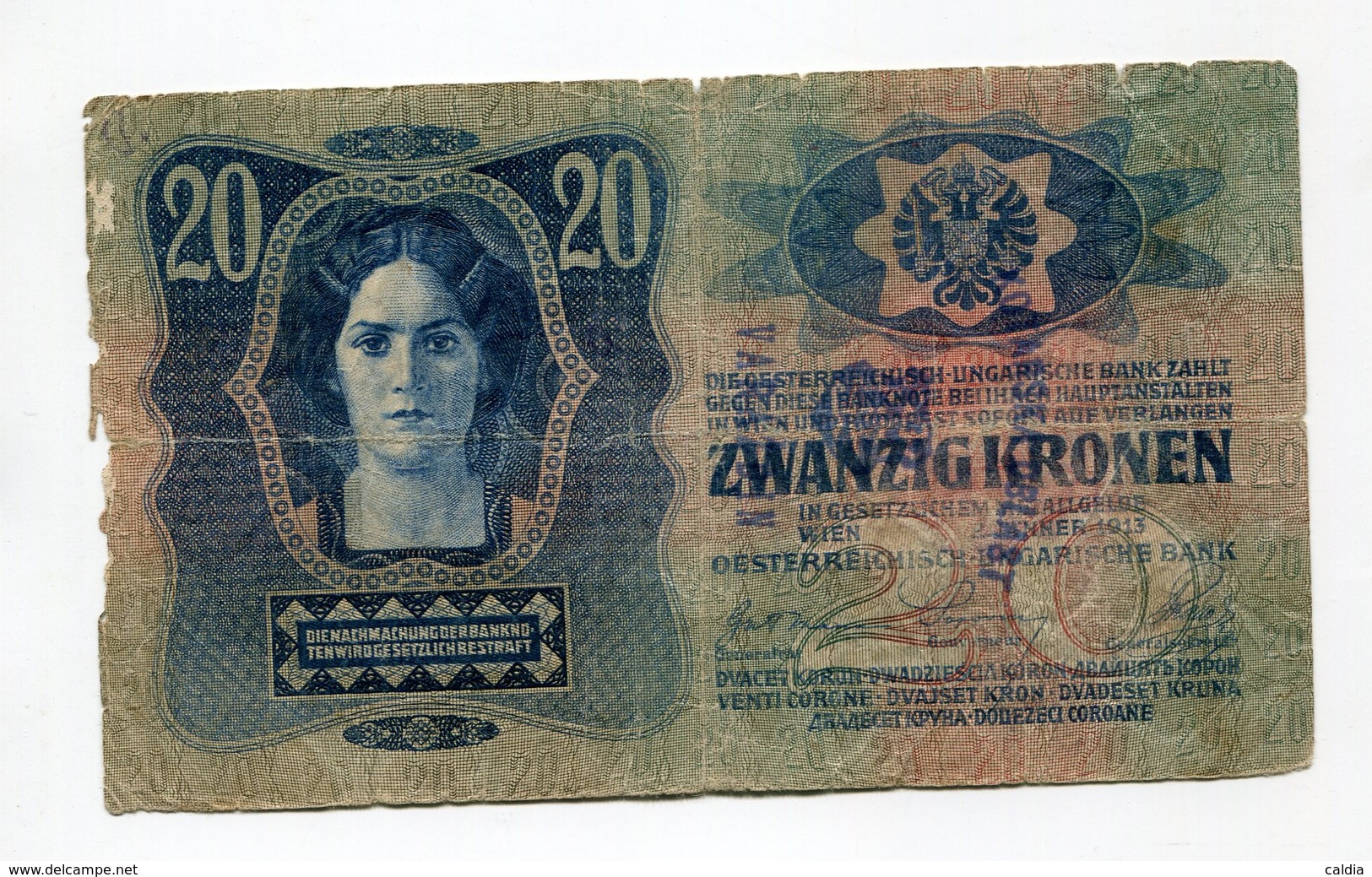 Serbie Serbia Ovp Austria Hungary Overprint  20 Kronen / Korona 1913 # 4 - Serbie