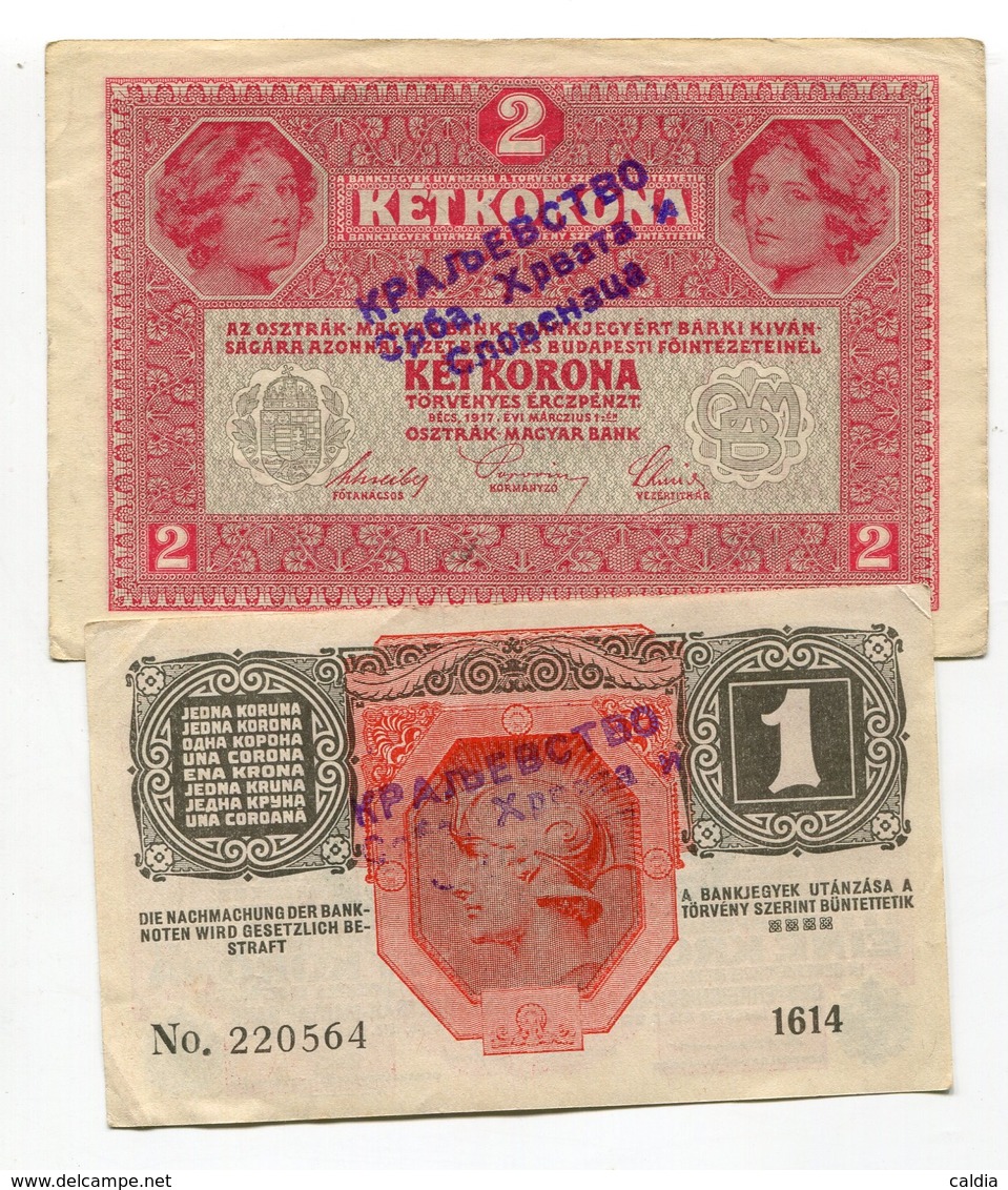 Serbie Serbia Ovp Austria Hungary Ovp 1 Krone 1916 + 2 Kronen 1917 RARE !!! - Serbien