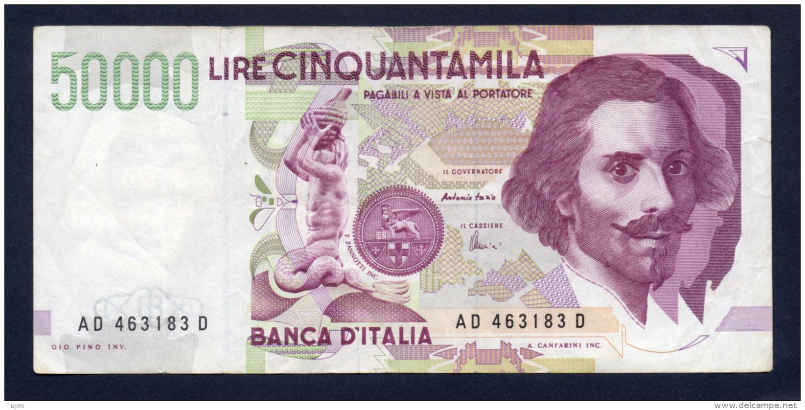 Banconota Italia - 50.000 Lire Bernini 1997 - Circolata - 50000 Liras