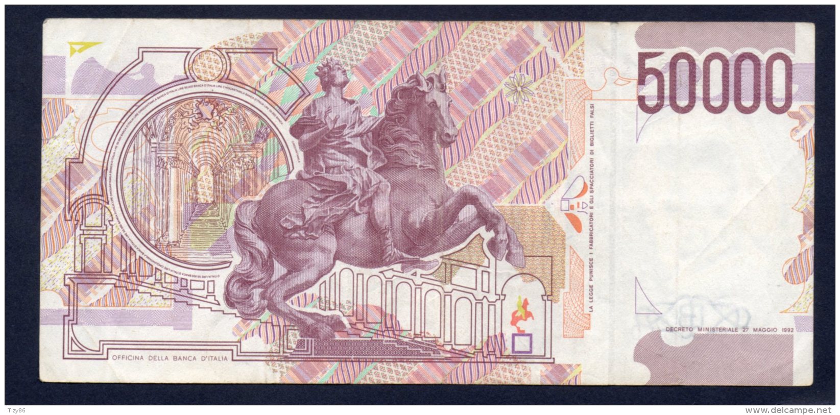 Banconota Italia - 50.000 Lire Bernini 1997 - Circolata - 50000 Liras