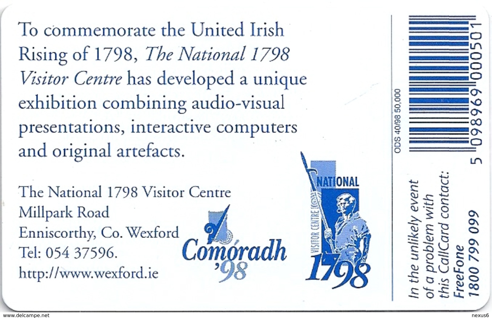 Ireland - Eircom - 1798-1998 Bicentenary Commem. - 50Units, 10.1998, 50.000ex, Mint (check Photos!) - Ireland