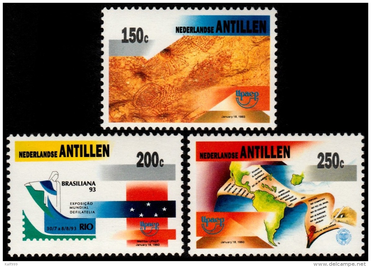 ~~~ Netherlands Antilles 1993 - UPAEP Good Set - Mi. 780/782 ** MNH OG ~~~ - Antillen