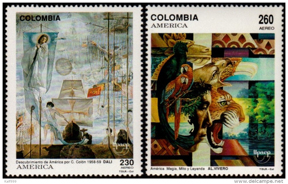 ~~~ Colombia 1992 - UPAEP Dali Paintings Good Set - Mi. 1867/1868 ** MNH OG ~~~ - Colombia