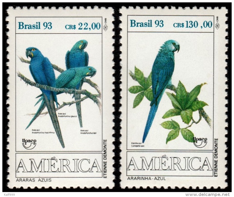 ~~~ Brazil 1993 - UPAEP Fauna Birds Parrot - Mi. 2548/2549 ** MNH OG  ~~~ - Ongebruikt