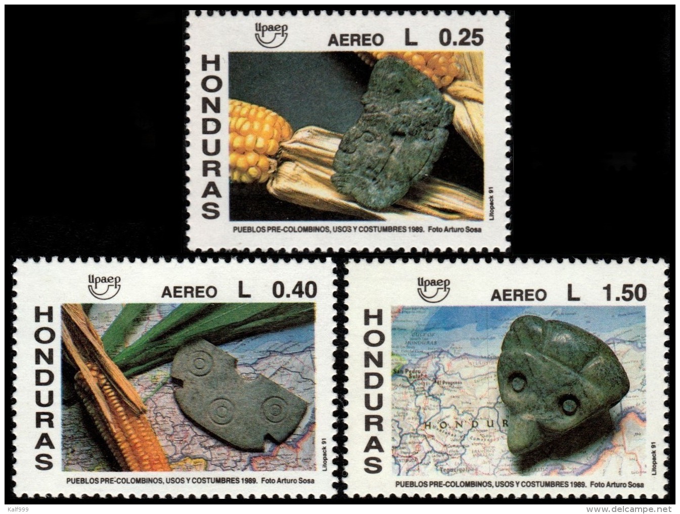 ~~~ Honduras 1991 - UPAEP Archeology  Good Set - Mi. 1119/1120 ** MNH OG ~~~ - Honduras