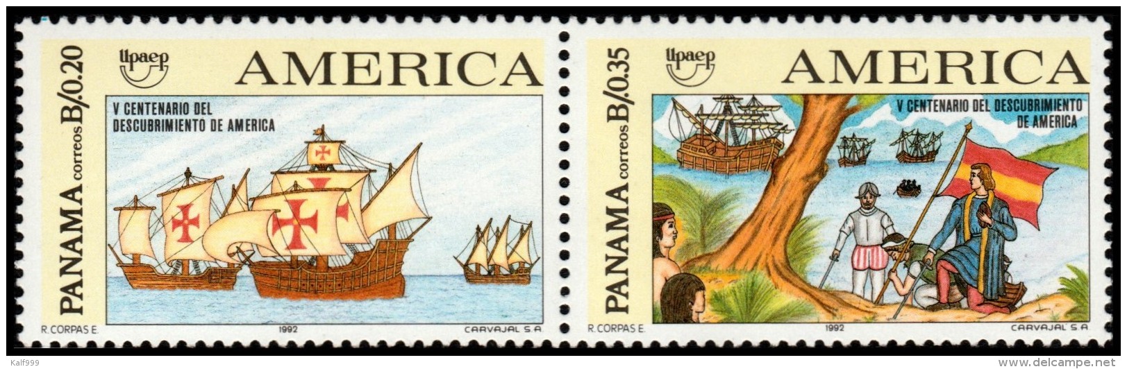 ~~~ Panama 1992 - UPAEP America Ships Boats  Good Set - Mi. 1737/1738 ** MNH OG ~~~ - Panama