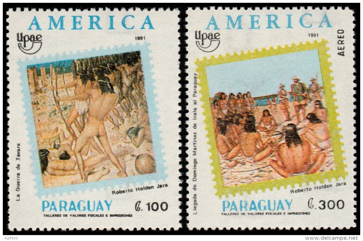 ~~~ Paraguay 1991 - UPAEP America Natives  Nice Set - Mi. 4555/4557 ** MNH OG ~~~ - Paraguay