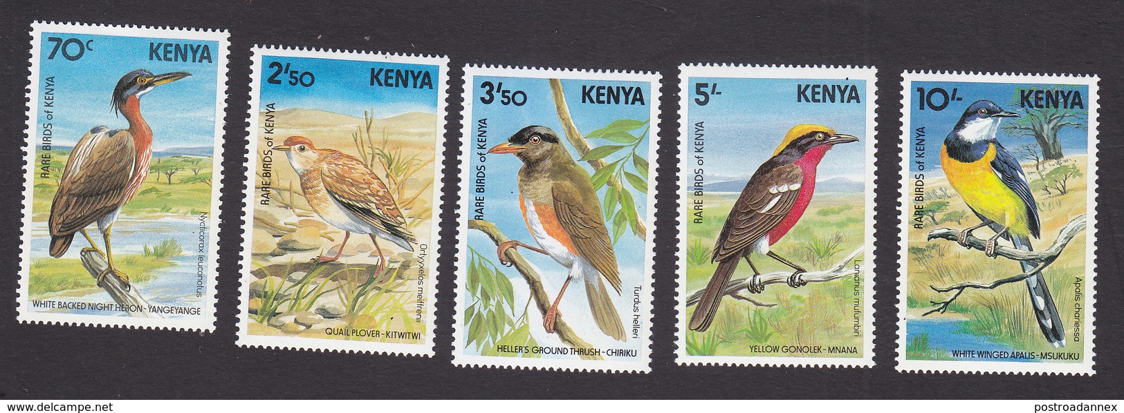 Kenya, Scott #288-292, Mint Hinged, Birds, Issued 1984 - Kenia (1963-...)