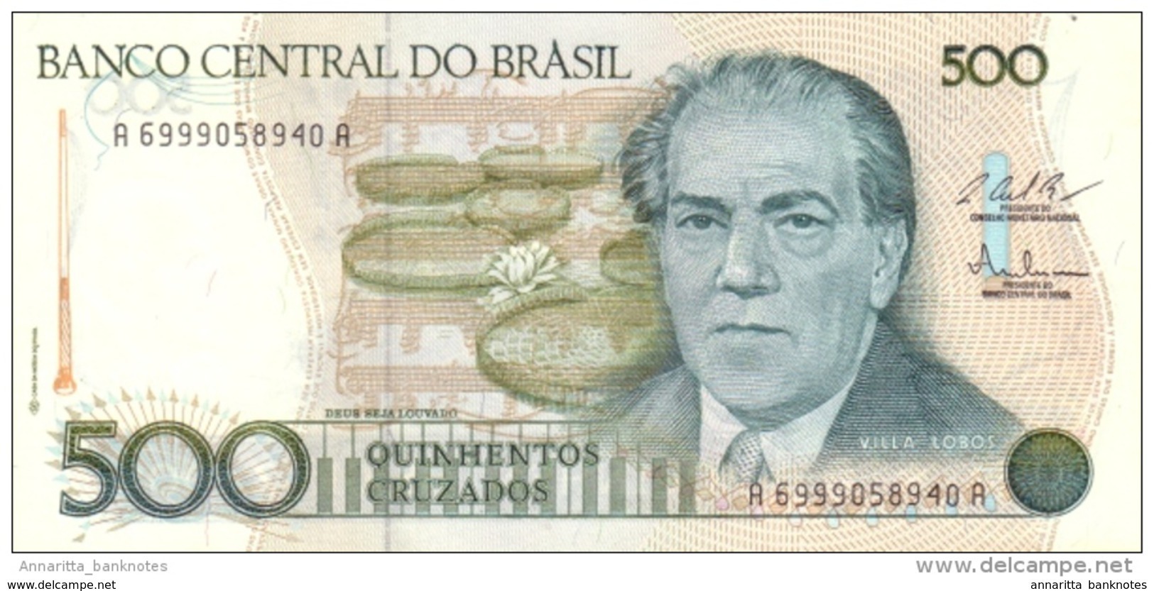 BRAZIL 500 CRUZADOS ND (1987) P-212 UNC  [BR834c] - Brazilië