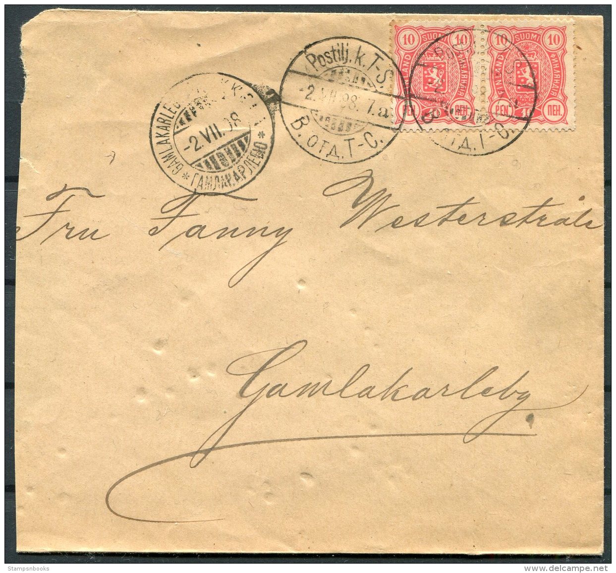 1928 Finland TPO Railway Cover Gamlakarieby - Covers & Documents