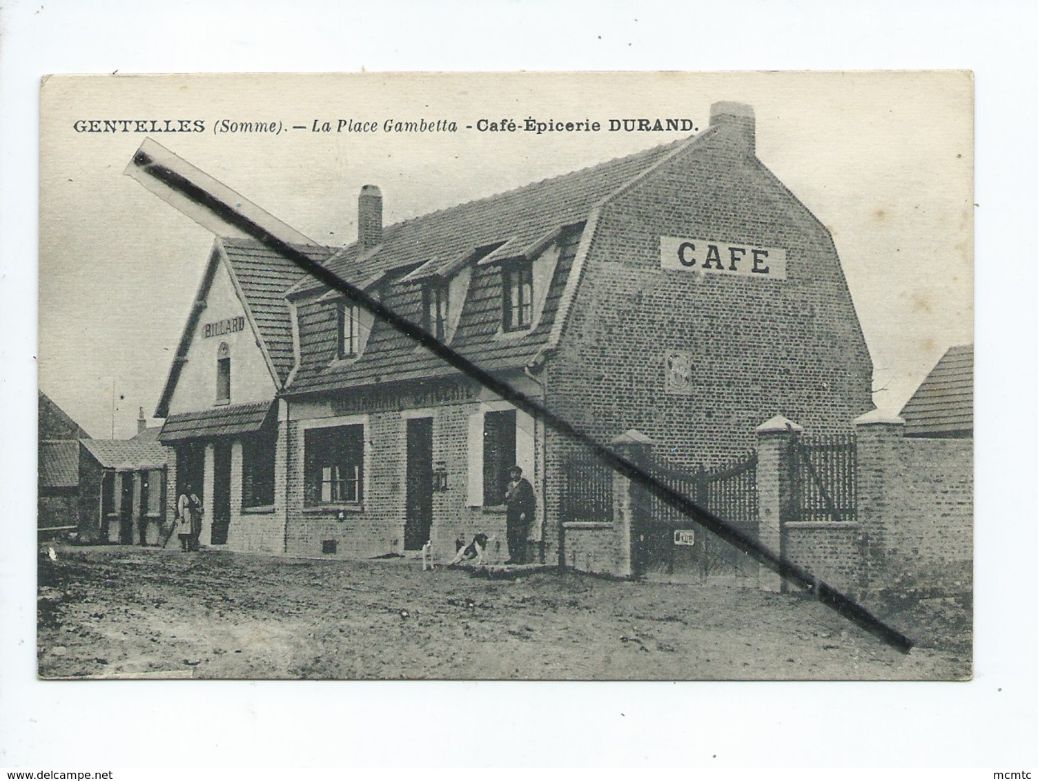 CPA - Gentelles -(Somme) - La Place Gambetta - Café Epicerie Durand - Autres & Non Classés