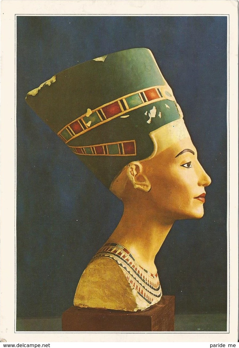 872-EGITTO - Calcare Dipinto Busto Della Regina Nefertiti - Musées