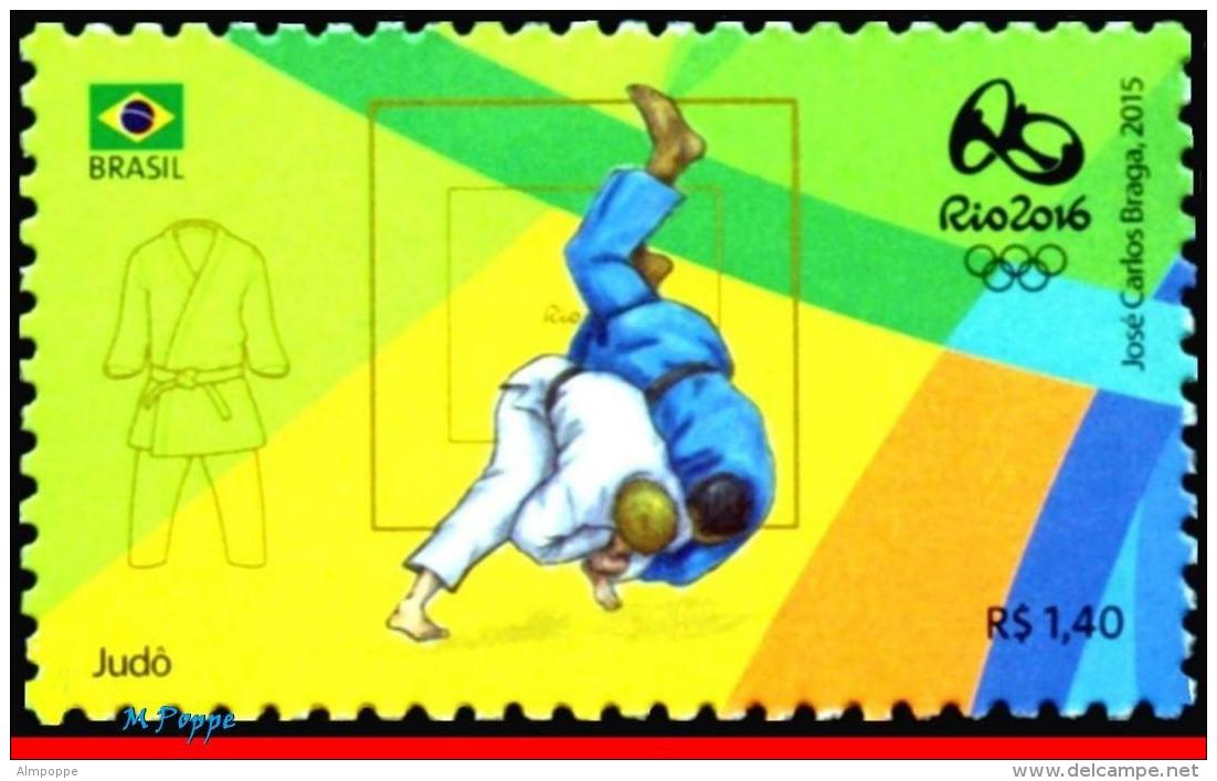 Ref. BR-V2015-2430 BRAZIL 2015 - OLYMPIC GAMES, RIO 2016,, JUDO, STAMP OF 4TH SHEET, MNH, SPORTS 1V - Sommer 2016: Rio De Janeiro