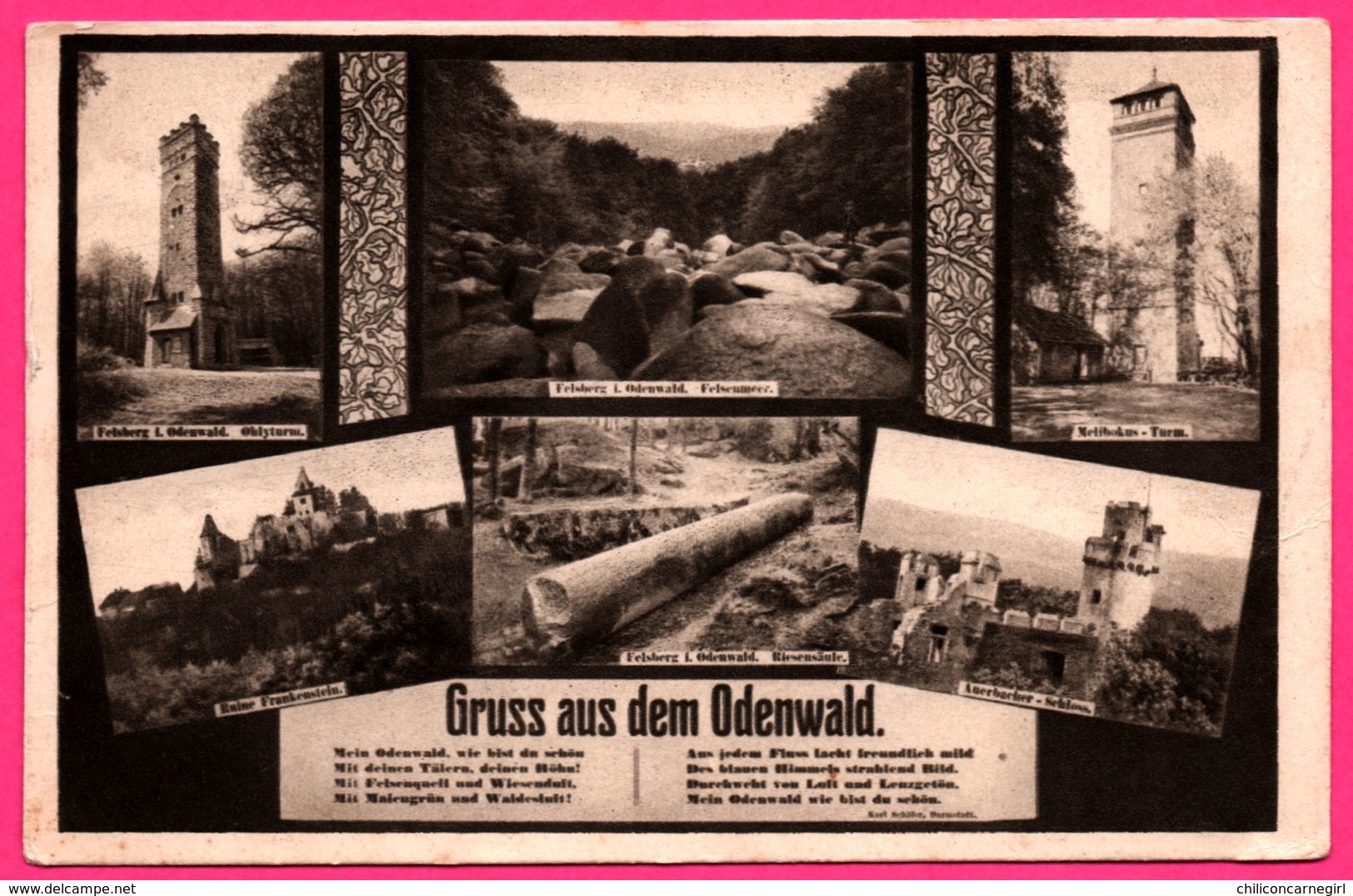 Gruss Aus Dem Odenwald - Multivues - Felsberg - Ruine - Merhbild - GERLING Und ERBES Nr. 1927 - Odenwald