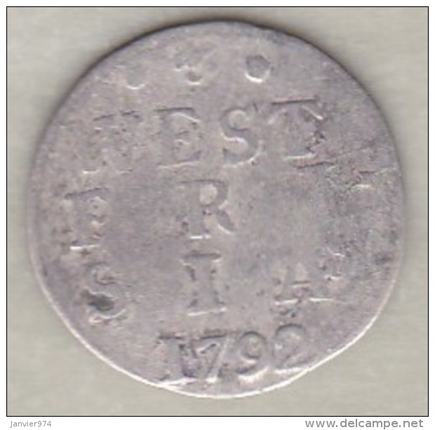 Netherlands  WEST FRIESLAND. 2 STUIVERS 1792 .Argent . KM#  106.2 - …-1795 : Oude Periode