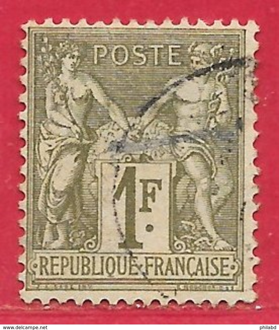 France N°72 Sage 1F Bronze (type I N Sous B) 1876 O - 1876-1878 Sage (Type I)