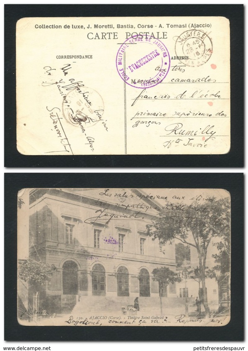 ECOLE MILITAIRE SERBE EN FRANCE Guerre 14/18 Carte Postale Avec Cachet Du Vaguemestre - JAUSIERS (06) 28/6/1918 - WW I