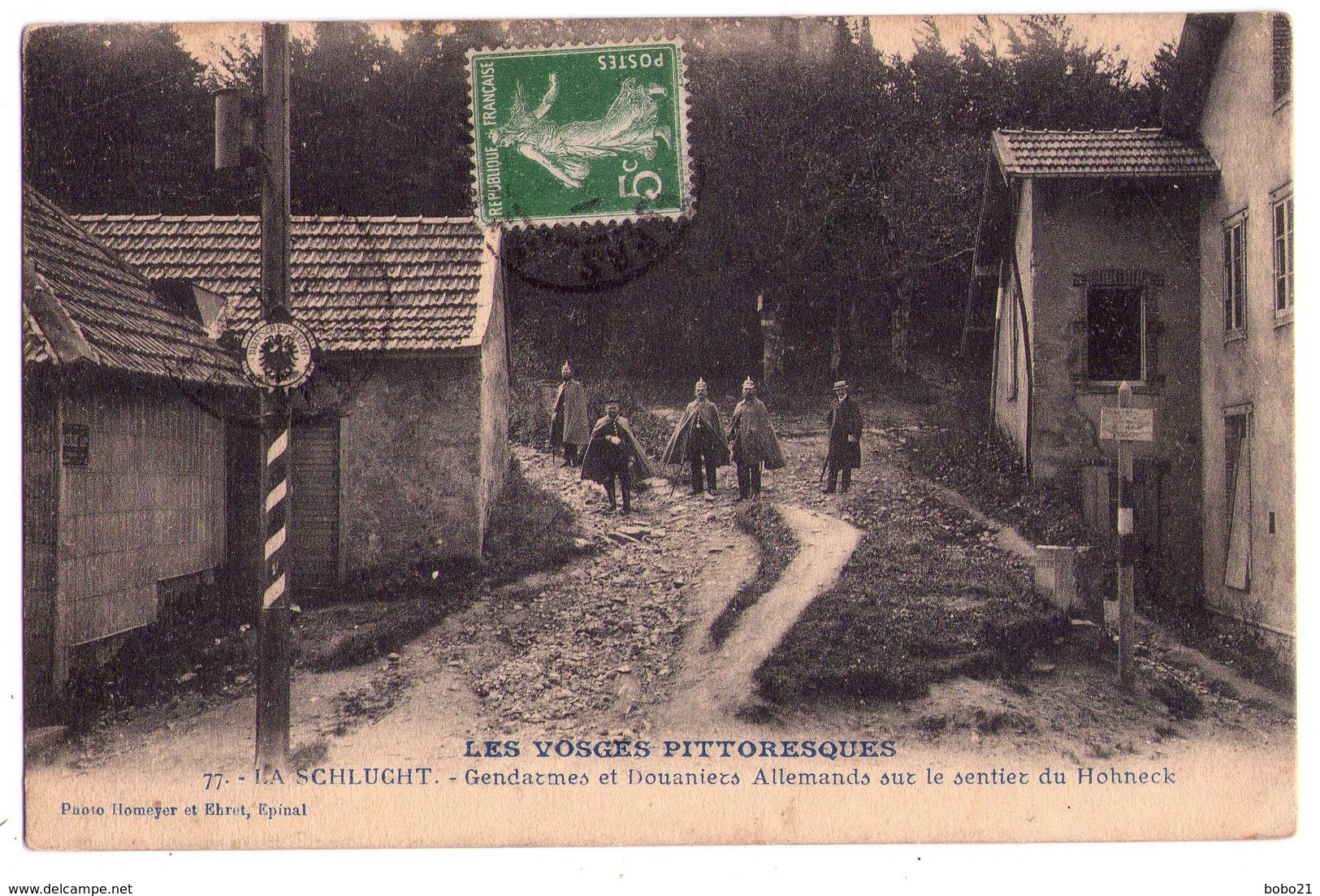 1038 - La Schlucht ( Vosges ) - Gendarmes Et Douaniers Allemands Sur Le Sentier De Hohneck - Homeyer Et Ebret éd.- - Autres & Non Classés