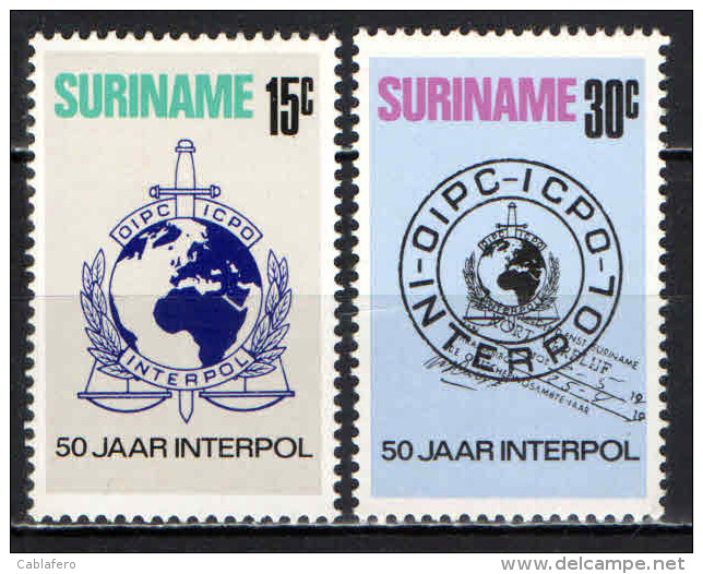 SURINAME - 1973 - INTERPOL: 50th Anniv. Of Intl. Criminal Police Org - MNH - Suriname