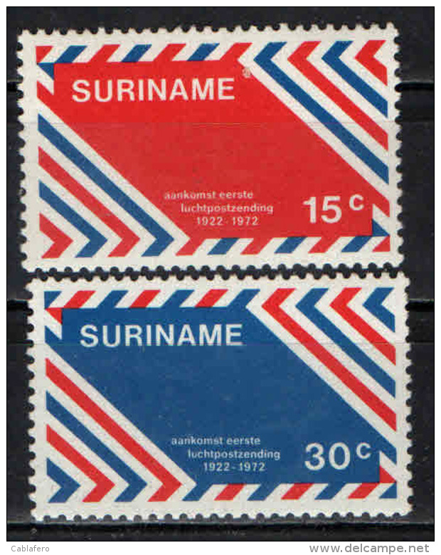 SURINAME - 1972 - CINQUANTENARIO DELLA POSTA AEREA IN SURINAME - MNH - Suriname