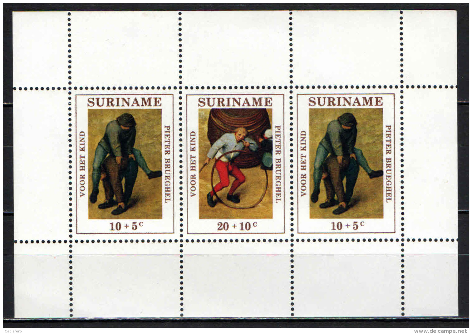 SURINAME - 1971 - OPERE D'ARTE DI PETER BRUEGHEL - MNH - Suriname