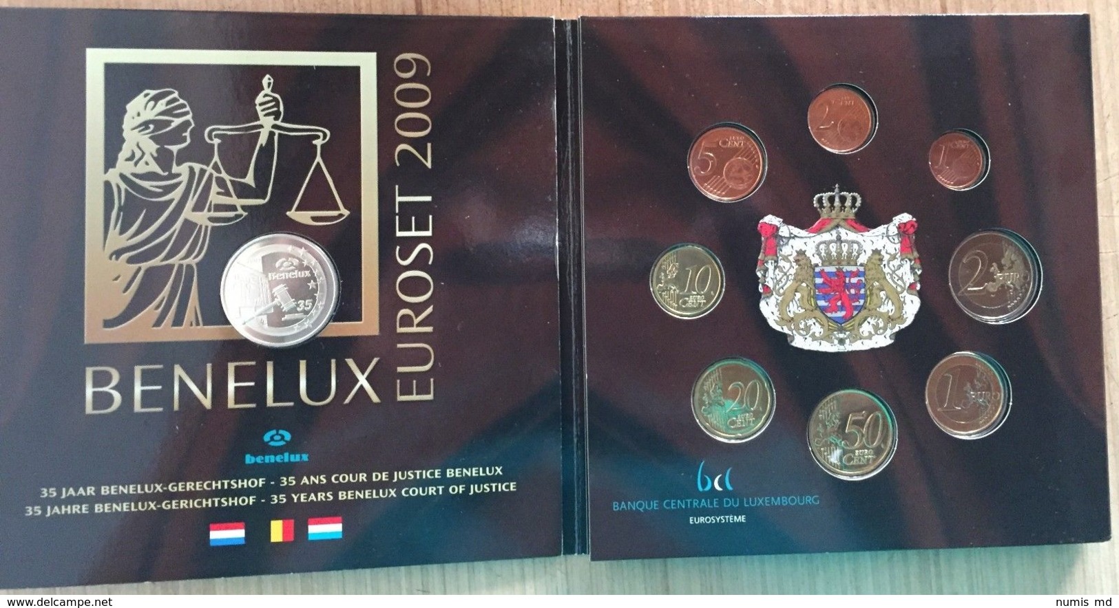 M/MS55 EUROSET BENELUX 2009 : 24 Pièces + 1 Médaille (Valeur Morin 2018: 65 Euro) - Belgique