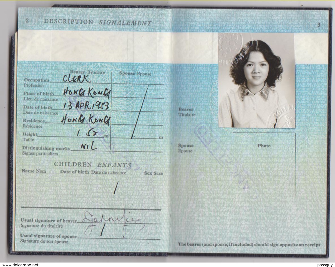 Passeport HONG KONG Passport 1982 – Reisepaß - Historische Documenten