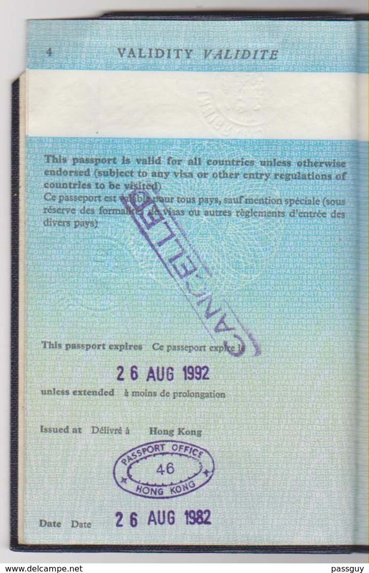 Passeport HONG KONG Passport 1982 – Reisepaß - Historische Documenten