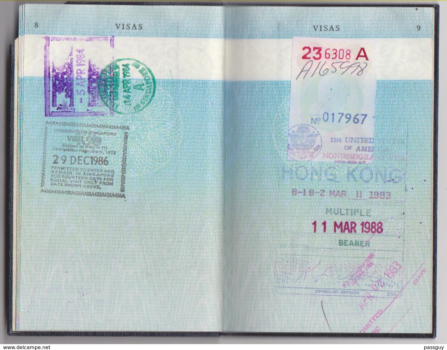 Passeport HONG KONG Passport 1982 – Reisepaß - Historische Documenten