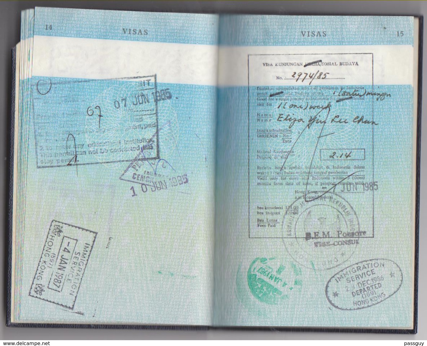 Passeport HONG KONG Passport 1982 – Reisepaß - Historische Documenten