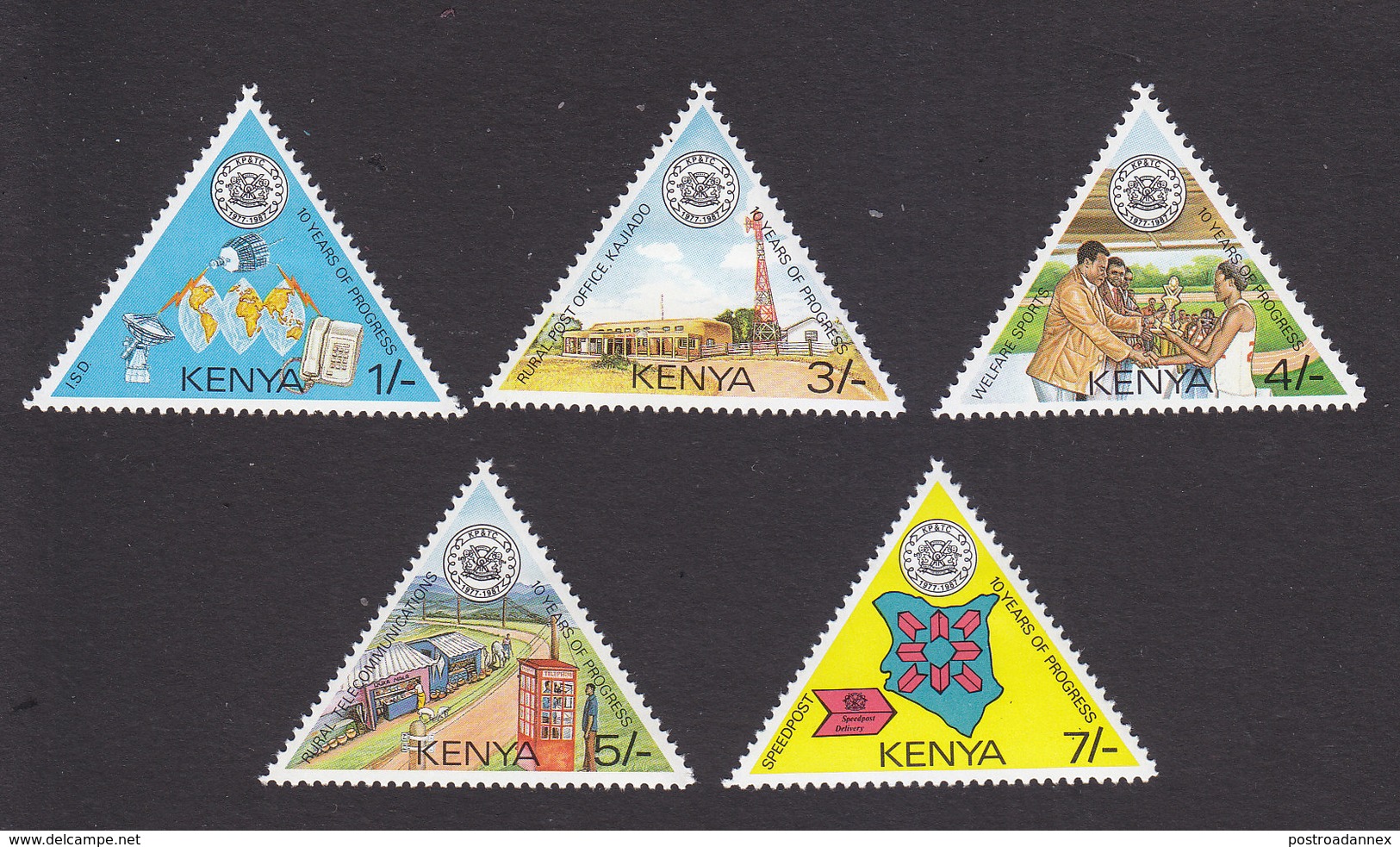 Kenya, Scott #408-413, Mint Hinged, Posts And Telecom Corp, Issued 1987 - Kenya (1963-...)