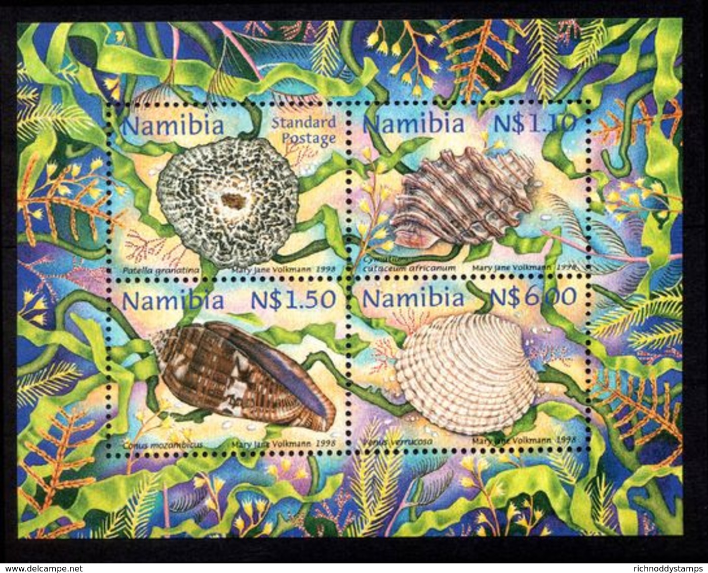 Namibia 1998 Shells Souvenir Sheet Unmounted Mint. - Namibia (1990- ...)