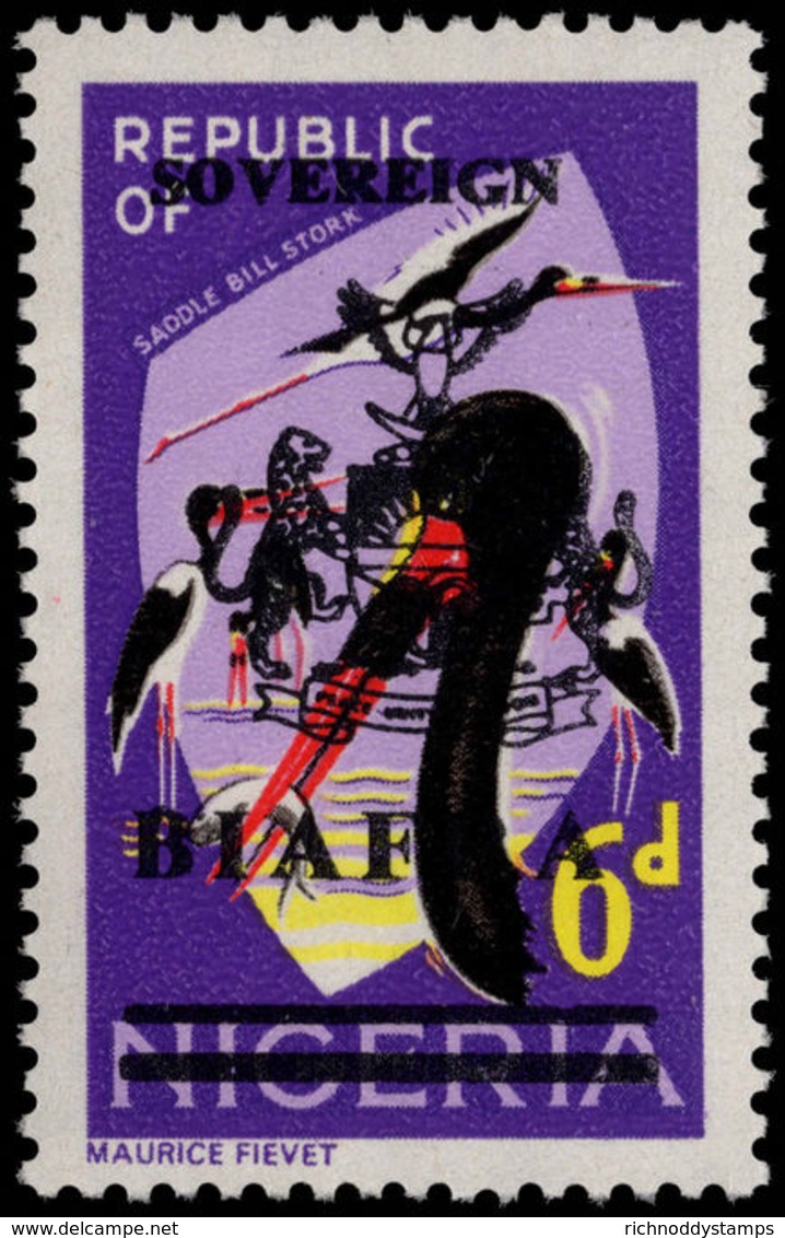 Biafra 1968 6d Saddle-billed Stork Unmounted Mint. - Nigeria (1961-...)