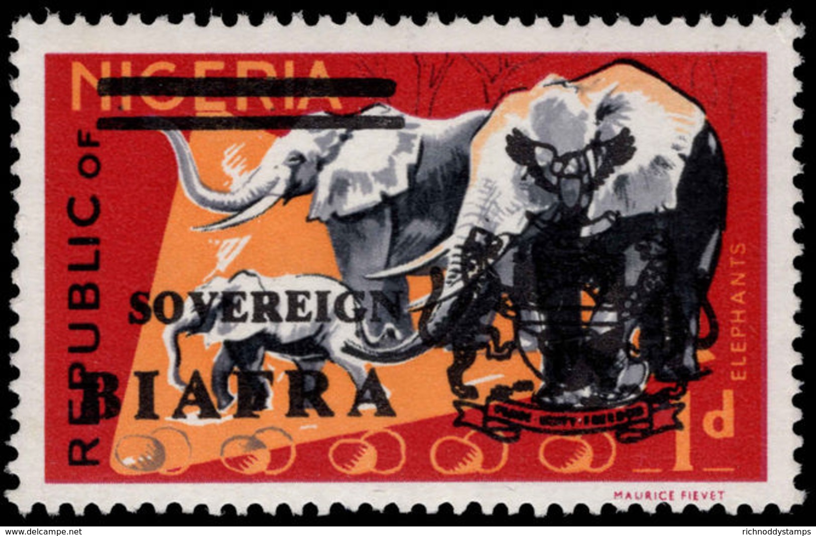 Biafra 1968 1d Elephants Unmounted Mint. - Nigeria (1961-...)