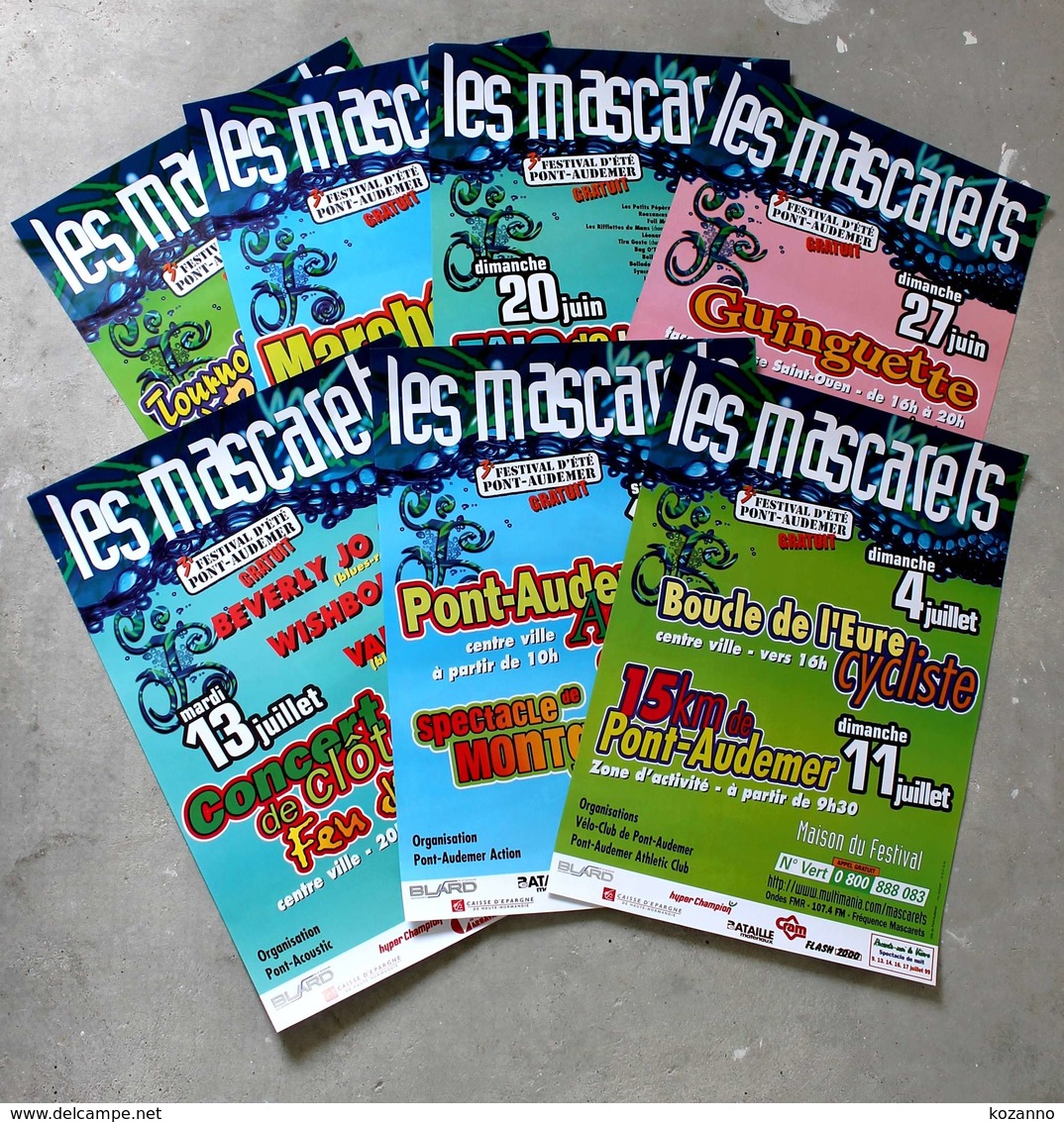 7 AFFICHE EVENEMENT SOCIAL CULTUREL FESTIVAL- LES MASCARETS - FÊTE MUSIQUE 30x42 - Affiches